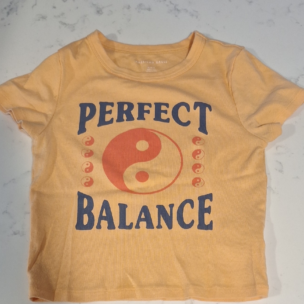 American Eagle Outfitters Orange Short Sleeve Tee Perfect Balance